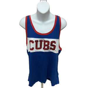 New Era Chicago Cubs Womens Tank Top Size XL Sleeveless Blue Shirt Casual MLB